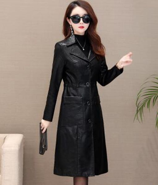women spring and autumn leisure new korean version boutique slim personality trend business in the long size leather trench coat / l-4xl, Black
women spring and autumn leisure new korean version boutique slim personality trend business in the long size leather trench coat / l-4xl, Black