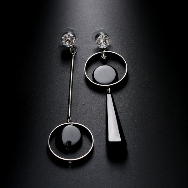 1 pair special women asymmetry rhinestone long earrings black acrylic pendant drop dangle earrings jewelry nice gift, Silver
1 pair special women asymmetry rhinestone long earrings black acrylic pendant drop dangle earrings jewelry nice gift, Silver
