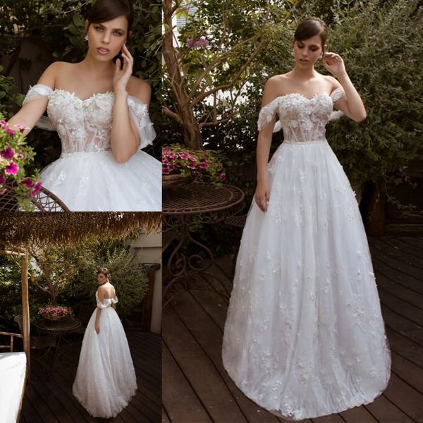 off shoulder wedding dresses 3d flower lace appliques tulle bridal gowns girls illusion backless sweep train robes de mariée, White
off shoulder wedding dresses 3d flower lace appliques tulle bridal gowns girls illusion backless sweep train robes de mariée, White