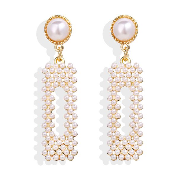 new vintage gold color simulated pearl long dangle earrings for women hollow square waterdrop statement earrings wedding party gift hz, Silver
new vintage gold color simulated pearl long dangle earrings for women hollow square waterdrop statement earrings wedding party gift hz, Silver