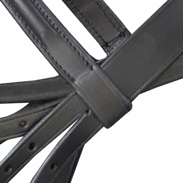 leather flash bridle with reins and bit black cob common tools