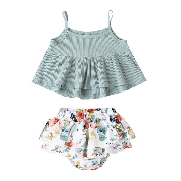 baby girl clothes summer sets infant baby girls ruffles solid suspender vest +floral shorts outfits ribbed set 2020, White
baby girl clothes summer sets infant baby girls ruffles solid suspender vest +floral shorts outfits ribbed set 2020, White