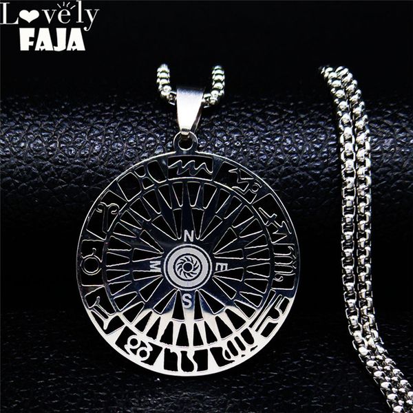 2020 constellation compass stainless steel pendant necklace for women/men divine silver color necklace jewelry joyas n3093s03
2020 constellation compass stainless steel pendant necklace for women/men divine silver color necklace jewelry joyas n3093s03