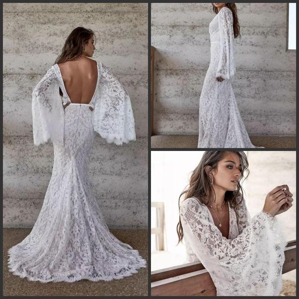кружева boho русалка свадебные платья новый с длинным рукавом sexy open back чешские свадебные платья пляжный халат de mariage глубокий v об, White
кружева boho русалка свадебные платья новый с длинным рукавом sexy open back чешские свадебные платья пляжный халат de mariage глубокий v об, White
