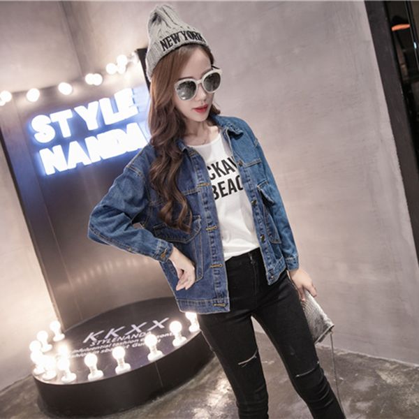 2019 spring autumn women's jacket loose large size solid color denim jacket casual street fashion street wind denim lq524, Black;brown
2019 spring autumn women's jacket loose large size solid color denim jacket casual street fashion street wind denim lq524, Black;brown
