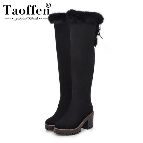 taoffen warm fur women flock long boots lace up thick heels shoes woman winter slim ladies over the knee boots size 34-43, Black
taoffen warm fur women flock long boots lace up thick heels shoes woman winter slim ladies over the knee boots size 34-43, Black