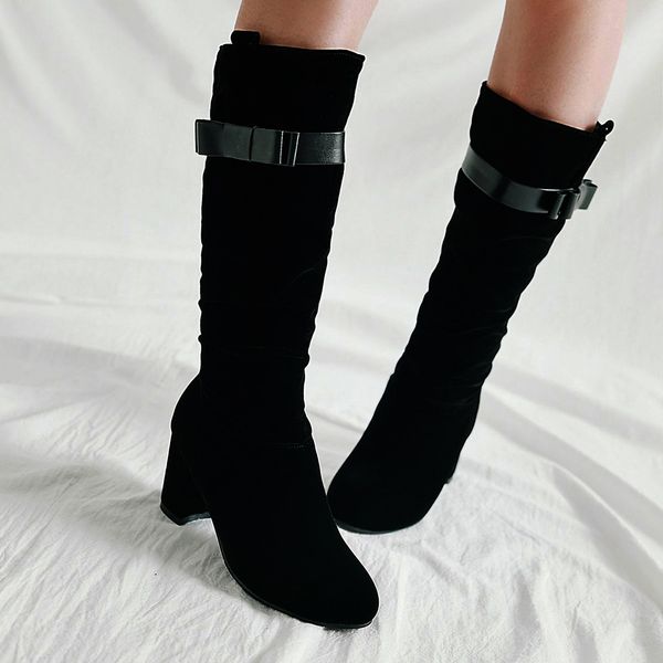 winter fashion pure color round toe slip-on boots chunky heels vintage women boots round toe motorcycle middle shoes, Black
winter fashion pure color round toe slip-on boots chunky heels vintage women boots round toe motorcycle middle shoes, Black