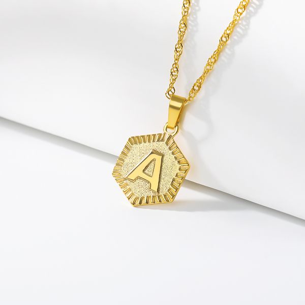 a-z hexagonal gold chain collares mujer english letter necklaces pendents for women initial necklace stainless steel jewelry bff, Silver
a-z hexagonal gold chain collares mujer english letter necklaces pendents for women initial necklace stainless steel jewelry bff, Silver