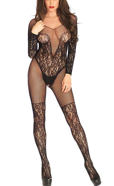 women set long sleeve bodystocking open crotch v-neck backless fishnet jumpsuit teddy lingerie vine lace and net underwear, Black;white
women set long sleeve bodystocking open crotch v-neck backless fishnet jumpsuit teddy lingerie vine lace and net underwear, Black;white