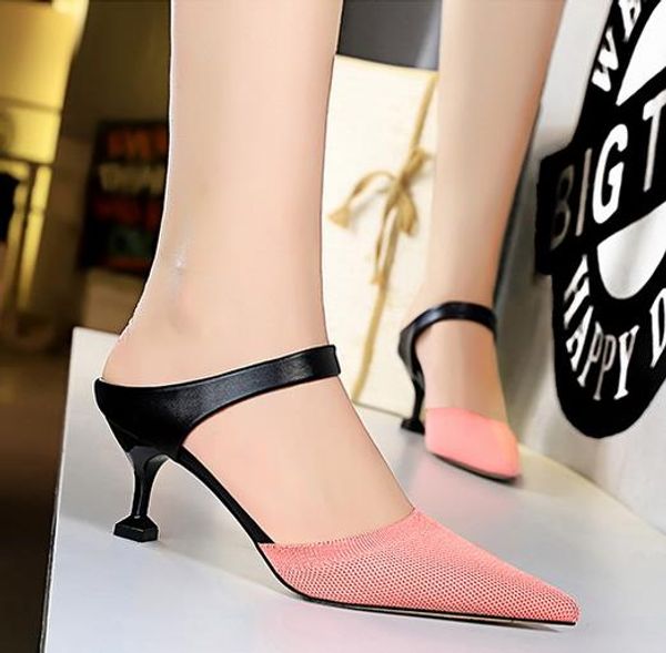 2020 vintage mixed color pointed mid heel mules women designer pumps 6cm size 34 to 40 tradingbear, Black
2020 vintage mixed color pointed mid heel mules women designer pumps 6cm size 34 to 40 tradingbear, Black