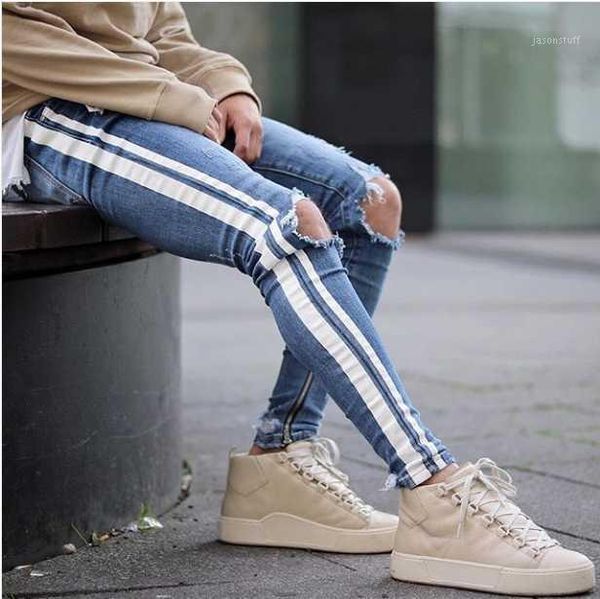 mens blue ripped holes jeans side striped skinny straight slim elastic denim fit jeans male fashion long trousers jeans1
mens blue ripped holes jeans side striped skinny straight slim elastic denim fit jeans male fashion long trousers jeans1