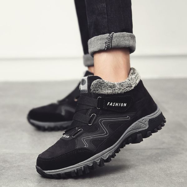 winter men boots with fur 2020 warm leather snow boots men winter work casual shoes sneakers high rubber ankle, Black
winter men boots with fur 2020 warm leather snow boots men winter work casual shoes sneakers high rubber ankle, Black