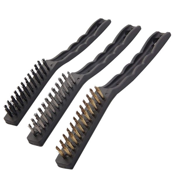 wire brush set 3-pieces for cleaning welding slag rust and outdoor grills includes brass, nylon, stainless steel 9 inch brushe
wire brush set 3-pieces for cleaning welding slag rust and outdoor grills includes brass, nylon, stainless steel 9 inch brushe