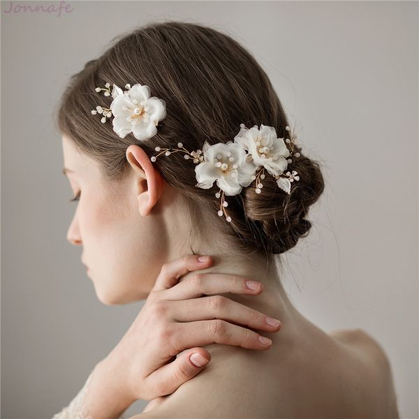 jonnafe chffion flower bridal hair clip pin set elegant women headpiece handmade wedding accessories hair ornament, Golden;white
jonnafe chffion flower bridal hair clip pin set elegant women headpiece handmade wedding accessories hair ornament, Golden;white