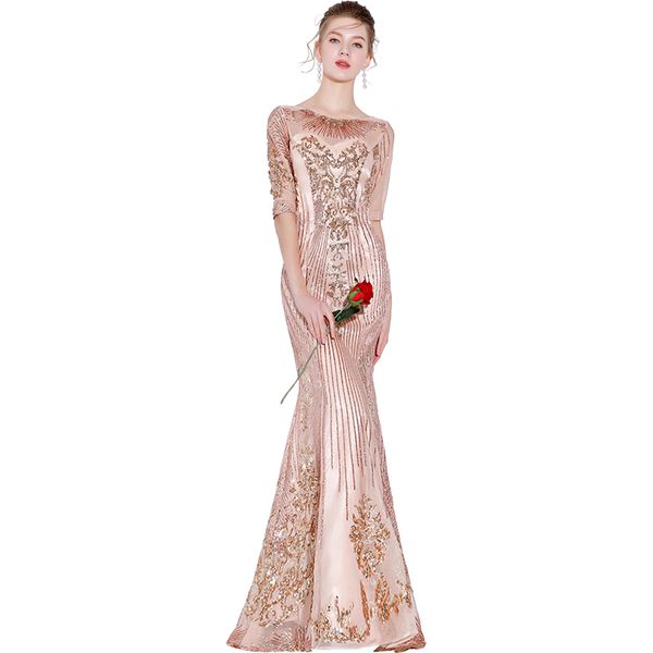 half sleeves mermaid evening dresses with gold embroidery 2020 long evening gowns in stock vestido longo festa, Black;red
half sleeves mermaid evening dresses with gold embroidery 2020 long evening gowns in stock vestido longo festa, Black;red