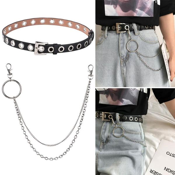 hooh punk pu leather belt for men women waistband metal chain decorative belt for jeans pants trousers adjustable waist, Black;brown
hooh punk pu leather belt for men women waistband metal chain decorative belt for jeans pants trousers adjustable waist, Black;brown