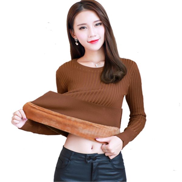 2019 new autumn winter thick warm fleece knitted sweaters and pullovers women elastic velvet sweater female winter pz2576, White;black
2019 new autumn winter thick warm fleece knitted sweaters and pullovers women elastic velvet sweater female winter pz2576, White;black