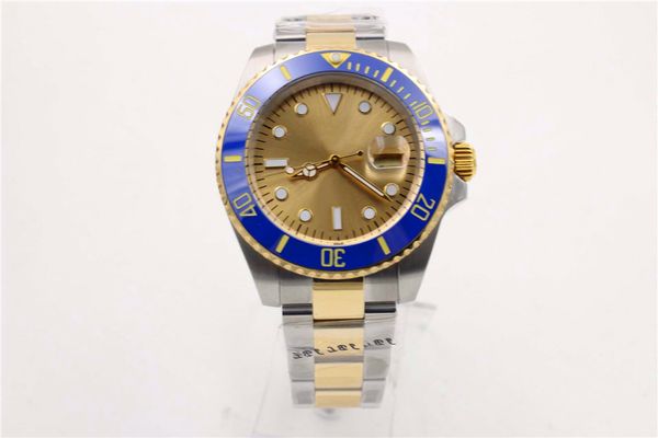luxury wristwatch mens watches sport party 44mm gold dial blue ceramic rotating bezel sapphire glass automatic wristwatch, Slivery;brown
luxury wristwatch mens watches sport party 44mm gold dial blue ceramic rotating bezel sapphire glass automatic wristwatch, Slivery;brown