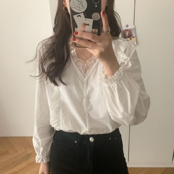 2020 blouses women fashion long sleeve floral lace v-neck casual ladies solid shirts clothing female roupas femininas, White
2020 blouses women fashion long sleeve floral lace v-neck casual ladies solid shirts clothing female roupas femininas, White