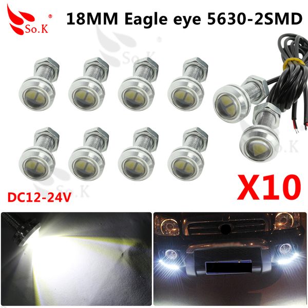 

10pcs 18mm led eagle eye light drl daytime running lights 5630 smd backup reversing parking lamp waterproof auto car fog light