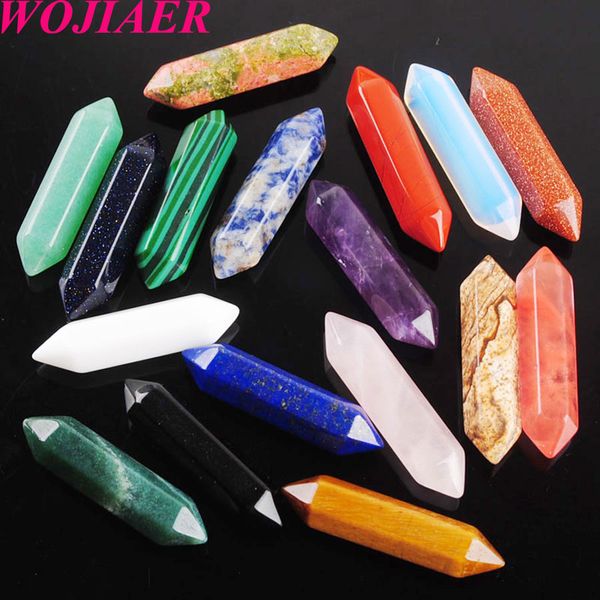 wojiaer 35x8mm hexagonal healing pointed reiki chakra natural gem stone no drilling hole pendant beads jewelry bu818, Black
wojiaer 35x8mm hexagonal healing pointed reiki chakra natural gem stone no drilling hole pendant beads jewelry bu818, Black