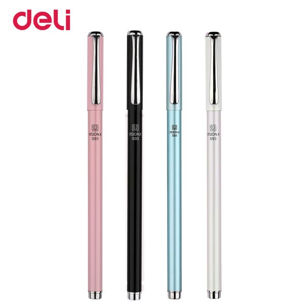 deli cute 0.5mm metal ballpoint gel pen for school writing supply quality black blue red refill kawaii office business gift pens
deli cute 0.5mm metal ballpoint gel pen for school writing supply quality black blue red refill kawaii office business gift pens