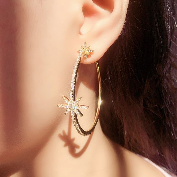 funmode big star design full cz pave women hoop earrings fashion jewelry brincos wholesale fe09, Golden;silver
funmode big star design full cz pave women hoop earrings fashion jewelry brincos wholesale fe09, Golden;silver