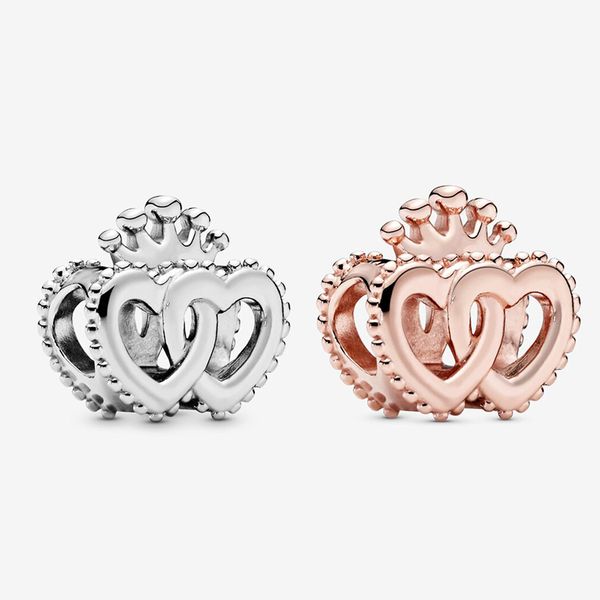 925 sterling silver two colors crown interwined hearts charm fit pandora original charm bracelets jewelry making, Black
925 sterling silver two colors crown interwined hearts charm fit pandora original charm bracelets jewelry making, Black