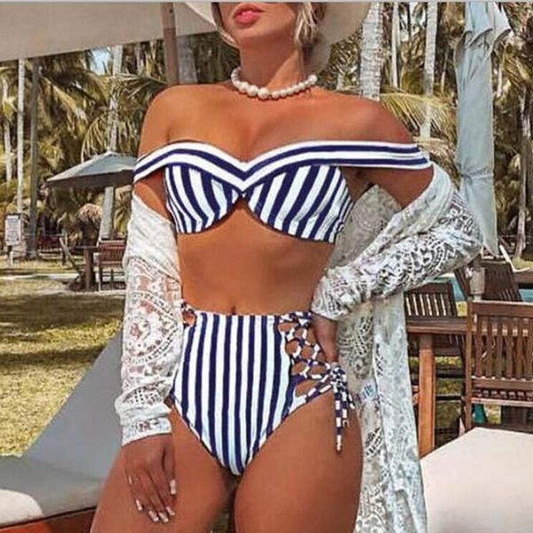 2019 bikini set high waist swimwear women striped biquini ruffled swim bathing suit white blue swimsuit vintage bikinis
2019 bikini set high waist swimwear women striped biquini ruffled swim bathing suit white blue swimsuit vintage bikinis