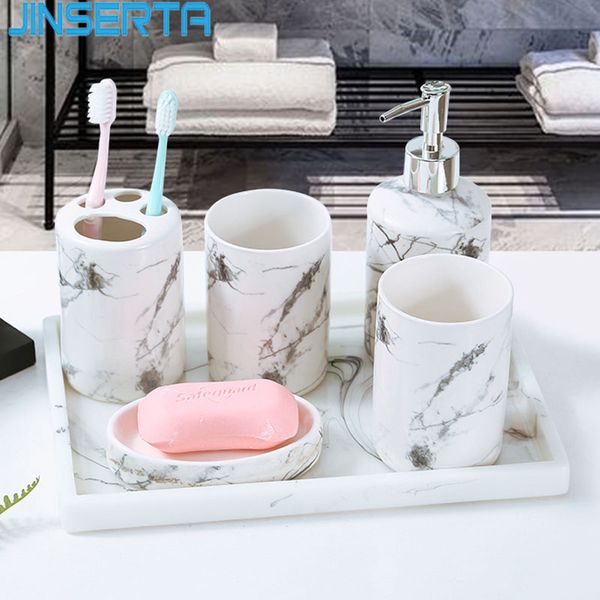 jinsereta marbled ceramic soap dispenser press sub-bottle soap box toothbrush cup home l bathroom supplies set for decor
jinsereta marbled ceramic soap dispenser press sub-bottle soap box toothbrush cup home l bathroom supplies set for decor