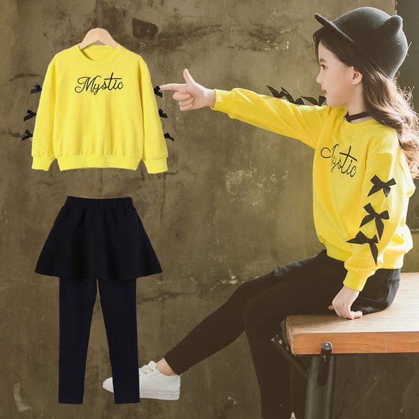 girls two piece clothing sets fashion bow long sleeve sweatshirt and skirt leggings yellow red 3-11 years school sports suits, White
girls two piece clothing sets fashion bow long sleeve sweatshirt and skirt leggings yellow red 3-11 years school sports suits, White