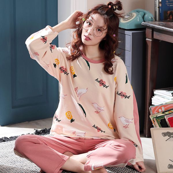 pajamas women's spring and autumn 6535 knitted cotton long sleeve trousers crew neck women's japanese korean nursing home wear t, Black;brown
pajamas women's spring and autumn 6535 knitted cotton long sleeve trousers crew neck women's japanese korean nursing home wear t, Black;brown