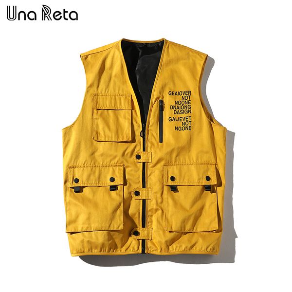 una reta hip hop vest men new arrivals multiple pockets cargo vest core sleeveless jacket men's streetwear, Black;white
una reta hip hop vest men new arrivals multiple pockets cargo vest core sleeveless jacket men's streetwear, Black;white