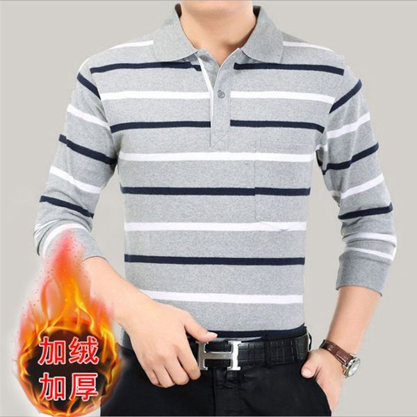 winter warm fleece polo shirt men striped casual polos homme soft material classical retro long sleeve dad polo shirts, White;black
winter warm fleece polo shirt men striped casual polos homme soft material classical retro long sleeve dad polo shirts, White;black