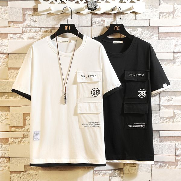men's t-shirts o-neck two pockets plus size m-5xl t shirt men summer solid short sleeve shirts brand tee man clothes camiseta, White;black
men's t-shirts o-neck two pockets plus size m-5xl t shirt men summer solid short sleeve shirts brand tee man clothes camiseta, White;black