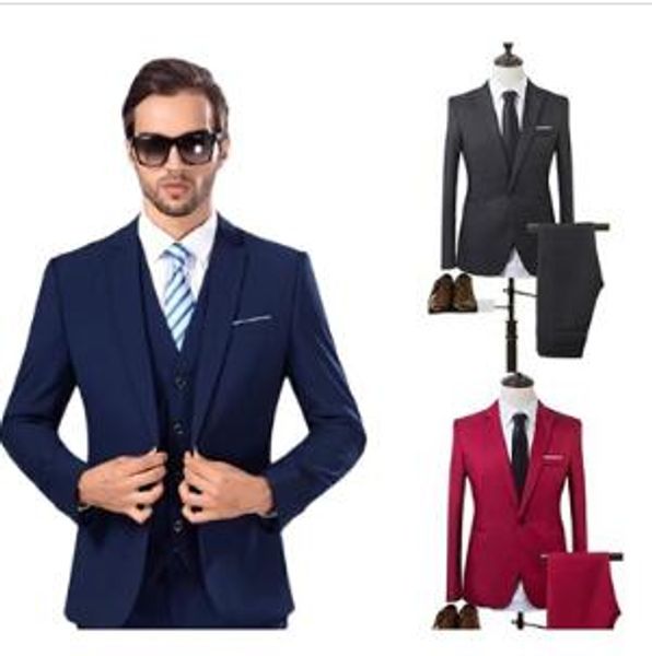 men wedding suit male blazers slim fit suits for costume business formal party work wear suits (jacket+pants), Black;gray
men wedding suit male blazers slim fit suits for costume business formal party work wear suits (jacket+pants), Black;gray