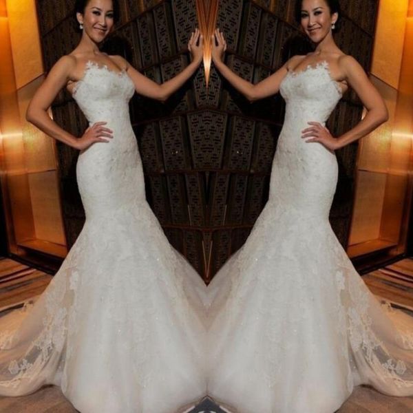 sweetheart mermaid wedding dresses court train zipper back lace wedding dress tiered beach bridal gowns cheap, White
sweetheart mermaid wedding dresses court train zipper back lace wedding dress tiered beach bridal gowns cheap, White