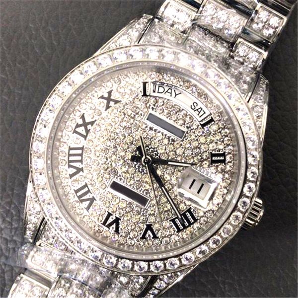 Calendar full diamond 41mm 18k luxury watch automatic movement apphire men watche de igner wri twatche 316 tainle teel, Slivery;brown
Calendar full diamond 41mm 18k luxury watch automatic movement apphire men watche de igner wri twatche 316 tainle teel, Slivery;brown