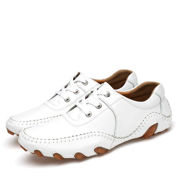new men shoes breathable lace-up leather casual shoes men comfortable light weight white sneakers driving plus size 38-47, Black
new men shoes breathable lace-up leather casual shoes men comfortable light weight white sneakers driving plus size 38-47, Black