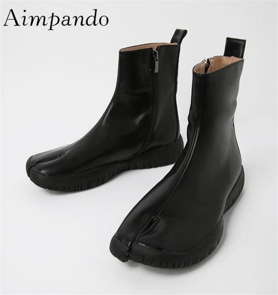 antique split toe boots side zip flat booties women black white leather new autumn winter botas mujer
antique split toe boots side zip flat booties women black white leather new autumn winter botas mujer