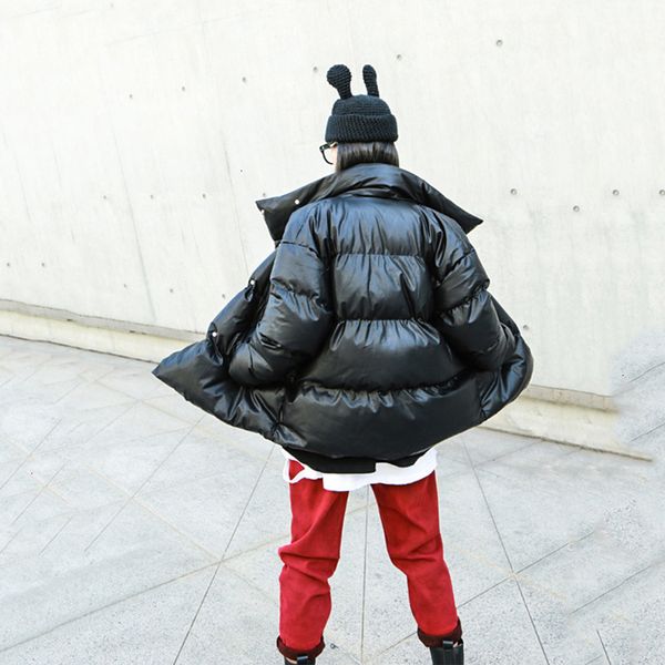 stand collar warm cotton-padded coat long sleeve loose fit women parkas fashion tide new autumn winter 2020, Black 
stand collar warm cotton-padded coat long sleeve loose fit women parkas fashion tide new autumn winter 2020, Black