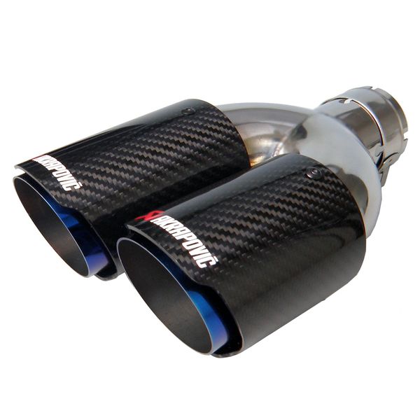 universal car akrapovic exhaust tip dual carbon fiber + stainless steel burnt blue double end pipe for bmw benz vw golf outlet 76mm
universal car akrapovic exhaust tip dual carbon fiber + stainless steel burnt blue double end pipe for bmw benz vw golf outlet 76mm