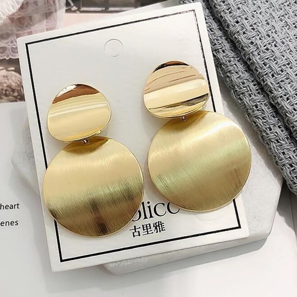2019 trendy new fashion gold round metal earring for women silver shiny smooth long drop earrings statement jewelry
2019 trendy new fashion gold round metal earring for women silver shiny smooth long drop earrings statement jewelry