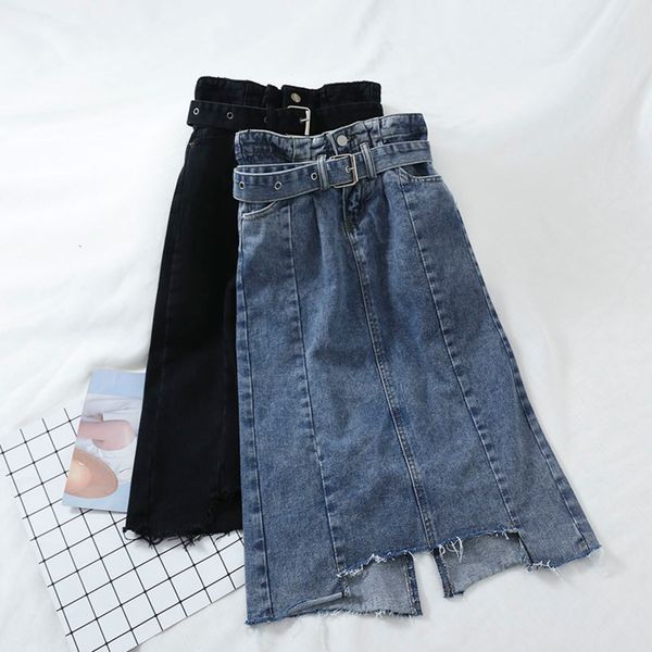 korean fashion high waist denim skirt casual belt pockets classic jeans skirt for women elegant jupe femme, Black
korean fashion high waist denim skirt casual belt pockets classic jeans skirt for women elegant jupe femme, Black