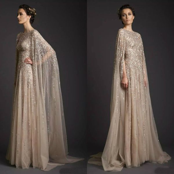 krikor jabotian latest prom dresses luxury sequins major beading sweep train evening gowns with cape arabic illusion formal part dresses, Black
krikor jabotian latest prom dresses luxury sequins major beading sweep train evening gowns with cape arabic illusion formal part dresses, Black