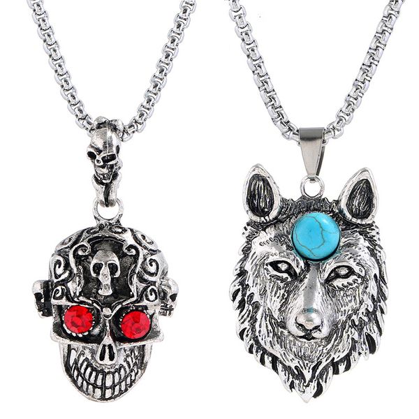 simple alloy wolf head men's necklace personality hipster accessories skull jewelry street shooting tide, Silver
simple alloy wolf head men's necklace personality hipster accessories skull jewelry street shooting tide, Silver
