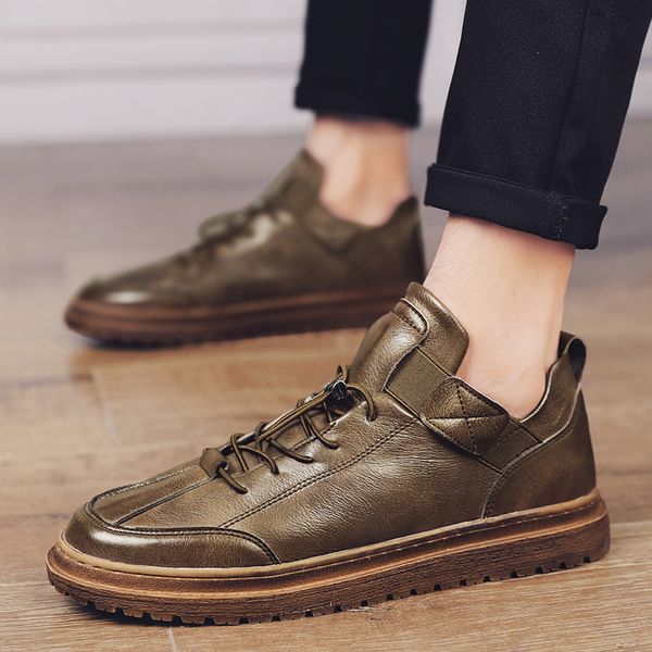 spring youth casual shoes for men elastic band leather shoes men outdoor man flats sneakers rubber bottom casual, Black
spring youth casual shoes for men elastic band leather shoes men outdoor man flats sneakers rubber bottom casual, Black