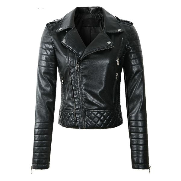women's leather & faux women fashion coat outerwear 2021 spring autumn ladies slim turndown down zipper biker moto jacket, Black
women's leather & faux women fashion coat outerwear 2021 spring autumn ladies slim turndown down zipper biker moto jacket, Black
