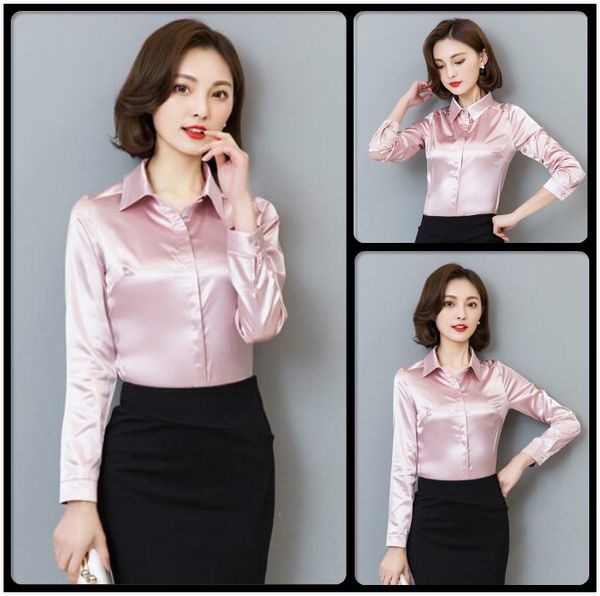 luxury spring fall silk shirts blouse women's fashion long sleeve lapel neck runway ladies button shirt elegant slim office shirts, White
luxury spring fall silk shirts blouse women's fashion long sleeve lapel neck runway ladies button shirt elegant slim office shirts, White