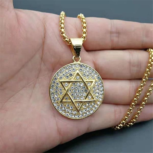 hip hop star of david pendant necklace stainless steel iced out full cz round judaica necklace israel jewish jewelry dropship, Silver
hip hop star of david pendant necklace stainless steel iced out full cz round judaica necklace israel jewish jewelry dropship, Silver